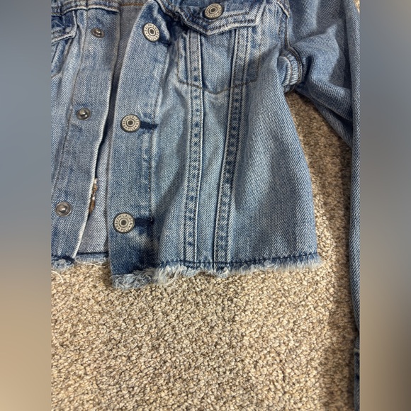 VTG Y2K Polo Ralph Lauren Sport Denim Jacket Youth Sz 5 Cropped Raw Hem - Picture 4 of 6